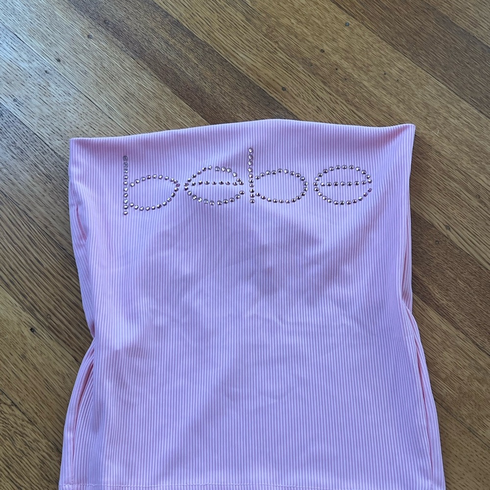 Bebe Pink Strapless Top